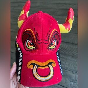 Monster Jam EL Toro Loco Red and Yellow Kids Hat with Horns